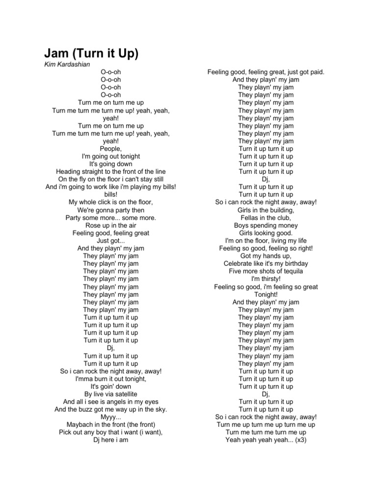 Jam (Turn It Up) PDF
