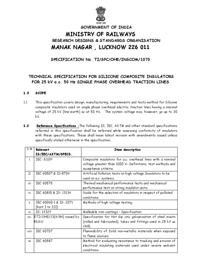 Rdso Specification PDF Insulator (Electricity) Galvanization