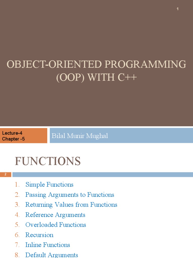 Object-Oriented Programming (Oop) With C++: Bilal Munir Mughal | PDF ...