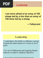 Leadership: I Am More Afraid of An Army of 100 Sheep Led by A Lion Than An Army of 100 Lions Led by A Sheep