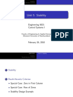 Unit 5: Stability: Engineering 5821: Control Systems I