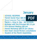 January 2011 PTA Calendar P.S./I.S. 217 (The Roosevelt Island School)