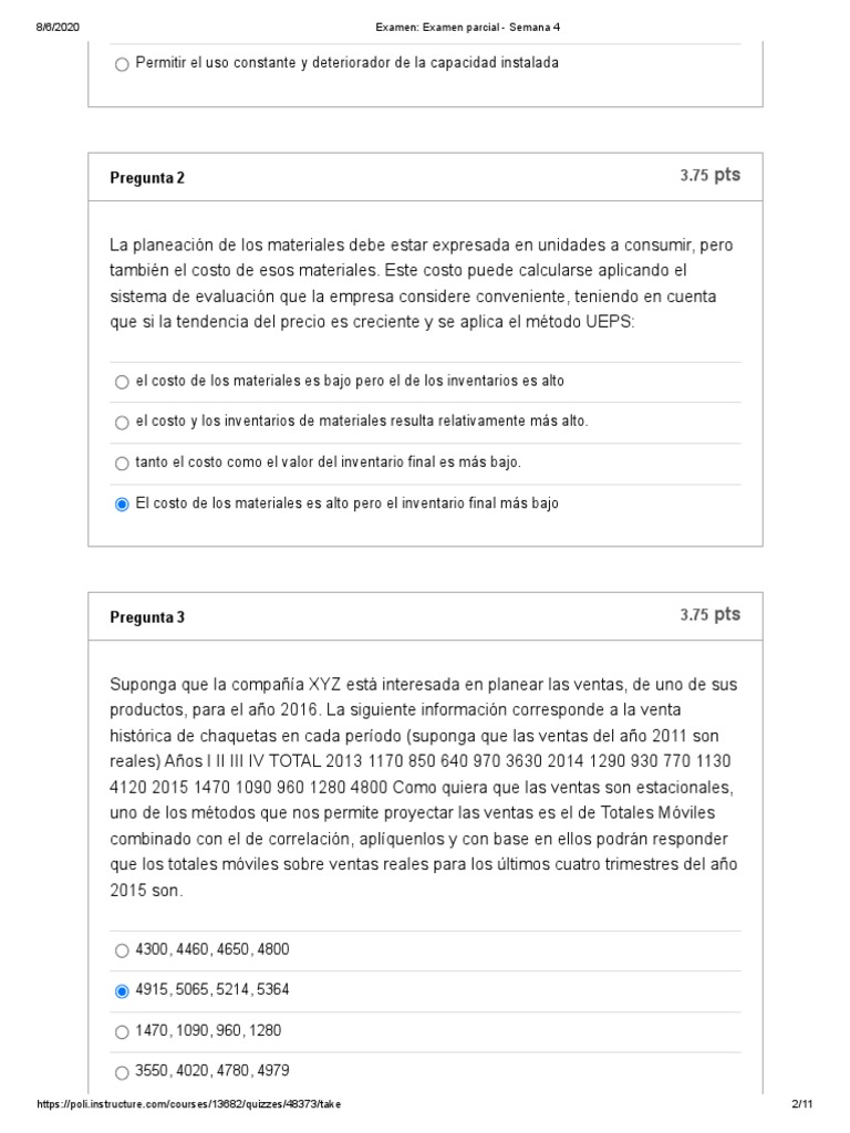 10examen - Examen Parcial - Semana 4 | PDF | Presupuesto | Microeconomía