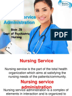 Nursing Service Administration: Bivin JB Dept of Psychiatric Nursing