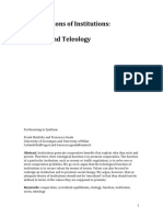 The Functions of Institutions Etiology A PDF