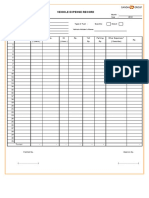 Monthly vehicle expense record template
