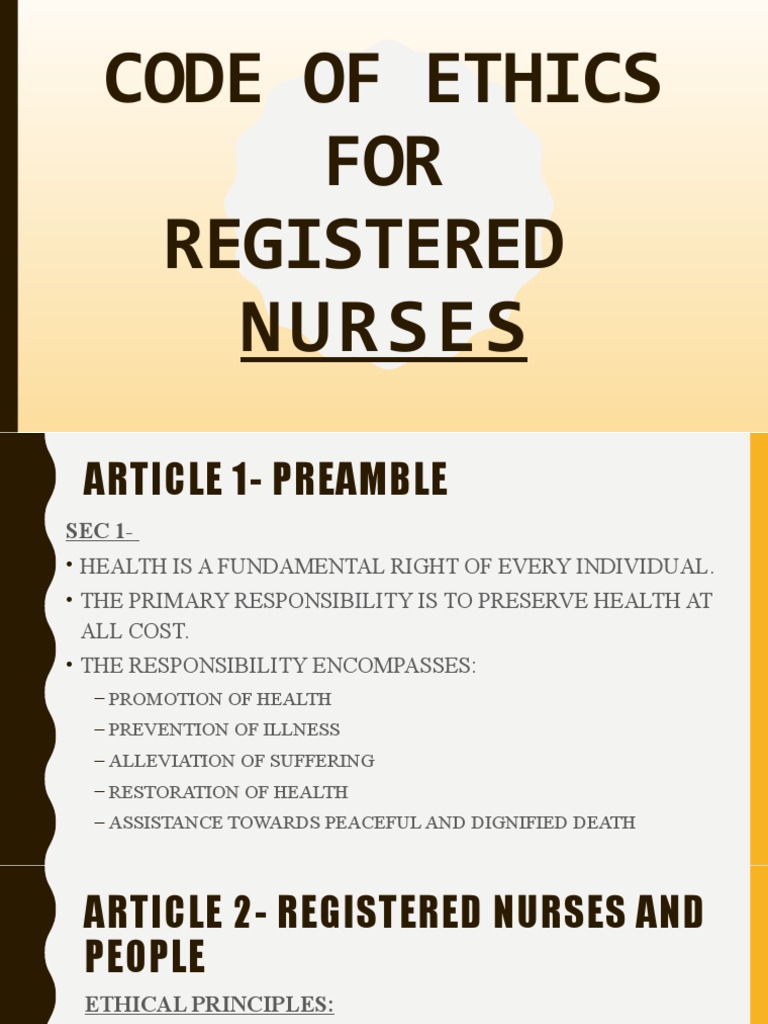 code of ethics nursing essay