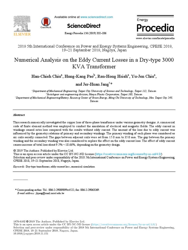 Eddy Current Loss PDF Transformer Inductor