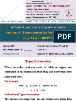 Subject: C' Programming For Problem Solving Subject Code: 18CPS23