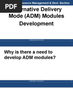 Alternative Delivery Mode (ADM) Modules Development: Learning Resource Management & Devt. Section