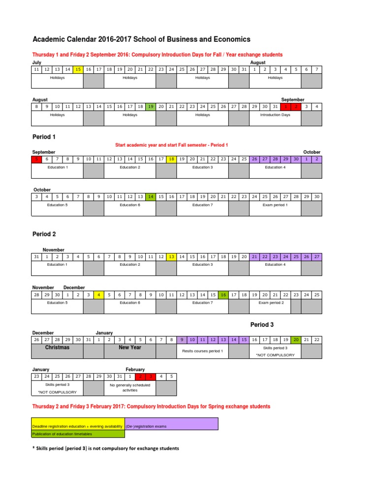 Academic Calendar SBE 20162017 STUDENT PDF Academic Term Public