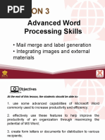 Lesson 3: Advanced Word Processing Skills