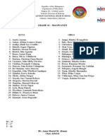 Catmon National High School Grade 12 Class List