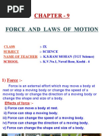 Chapter - 9: Force and Laws of Motion