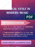 Musical Style in Modern Music