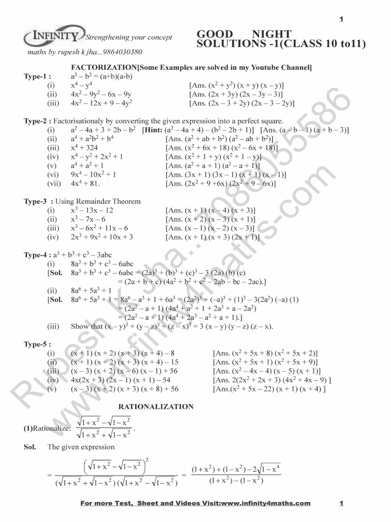 Good Night Solutions Xth To Xith Pdf
