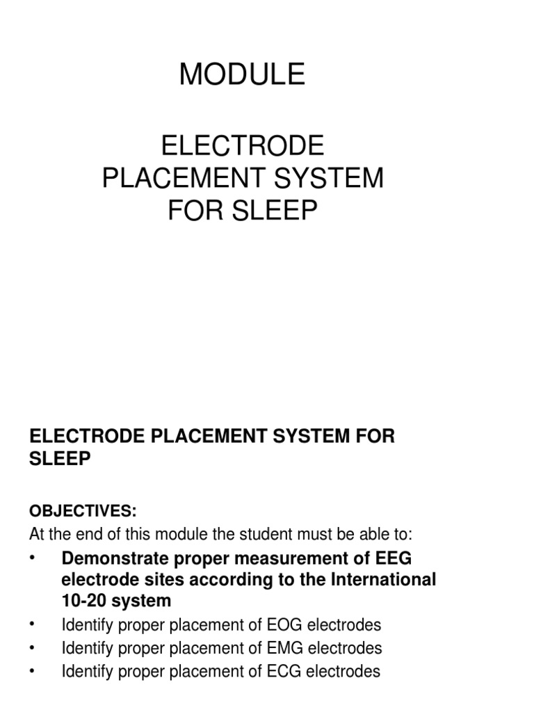 Electrode Placement System For Sleep PDF Human Anatomy Musculoskeletal System