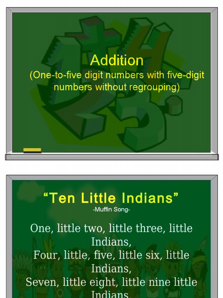 Addition: (One-To-Five Digit Numbers With Five-Digit Numbers Without ...