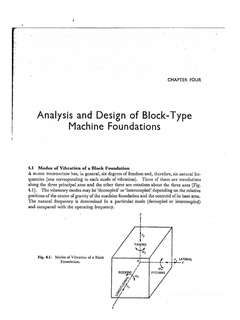 Chapter 4 Analysis And Design Of Block Type Machine Foundation Pdf