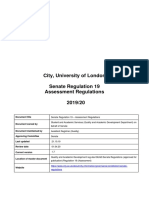 City, University of London Senate Regulation 19 Assessment Regulations 2019/20