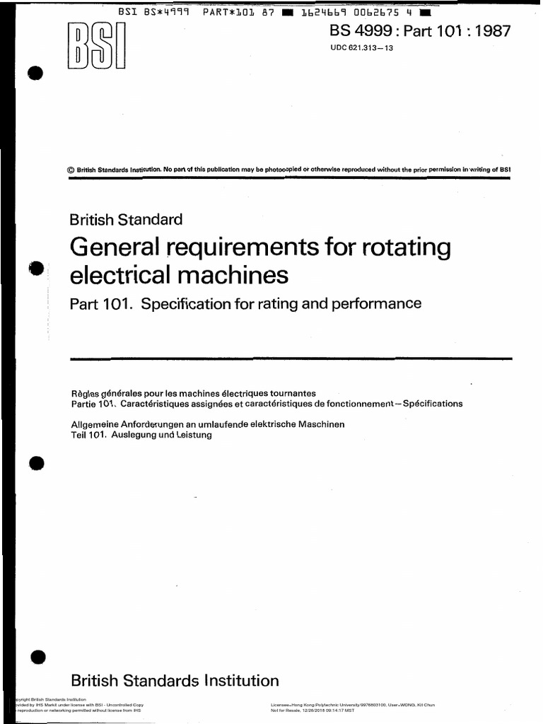 General Requirements For Electrical Machines: Rotating | PDF ...