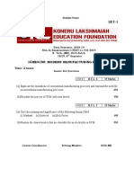 15me4180: Modern Manufacturing Process: Student Id: Student Name