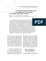 Predictors of Suicide Ideation and Depression in Hong Kong Adolescents: Perceptions of Academic and Family Climates