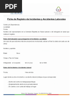 ficha registro incidentes y accidentes