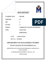 Mini Report: Department of Management Studies