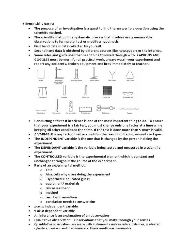 Science Investigation Skills Guide | PDF