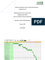 Diagrama de Gantt de construcción 148 días