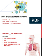 PSSC Online Support Program: Grade: 4 Subject: Science Teacher: Fozia Saleem