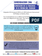 Afiches Recomendaciones 206 sobre la eliminación de la violencia y el acoso en el mundo del trabajo 