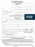 Work Permit Data Sheet