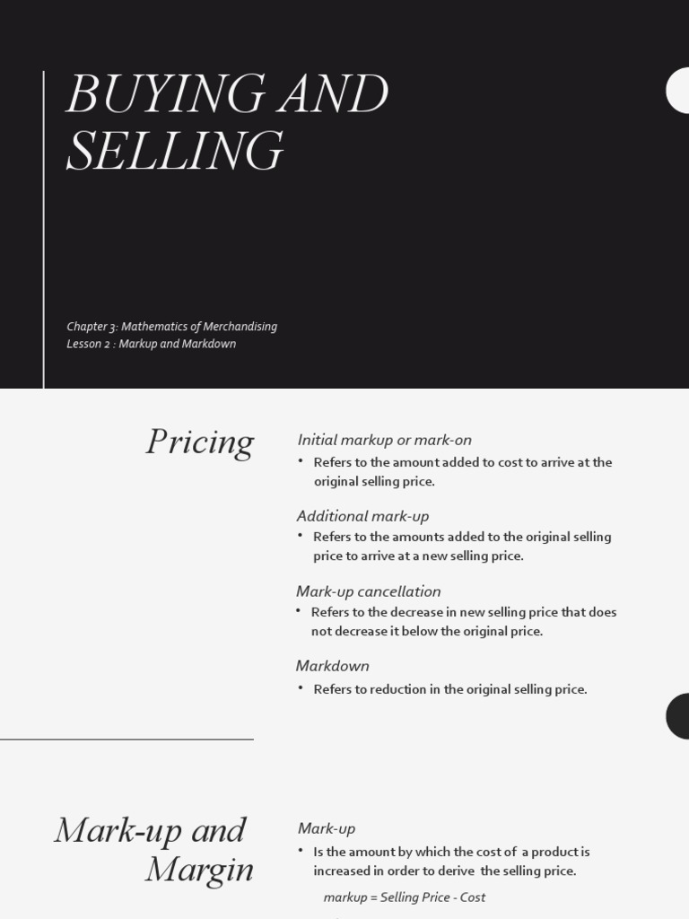 Markup and Markdown Pricing Guide | PDF