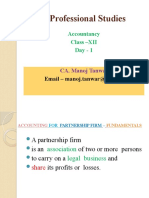 Acme Professional Studies: Accountancy Class - XII Day - 1