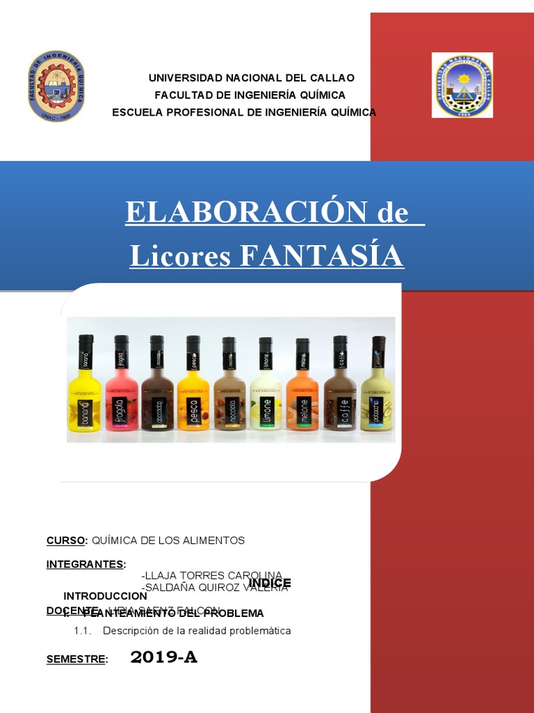 Elaboracion de Licores Fantasia, PDF, Bebidas alcohólicas