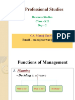 Acme Professional Studies: Business Studies Class - XII Day - 2