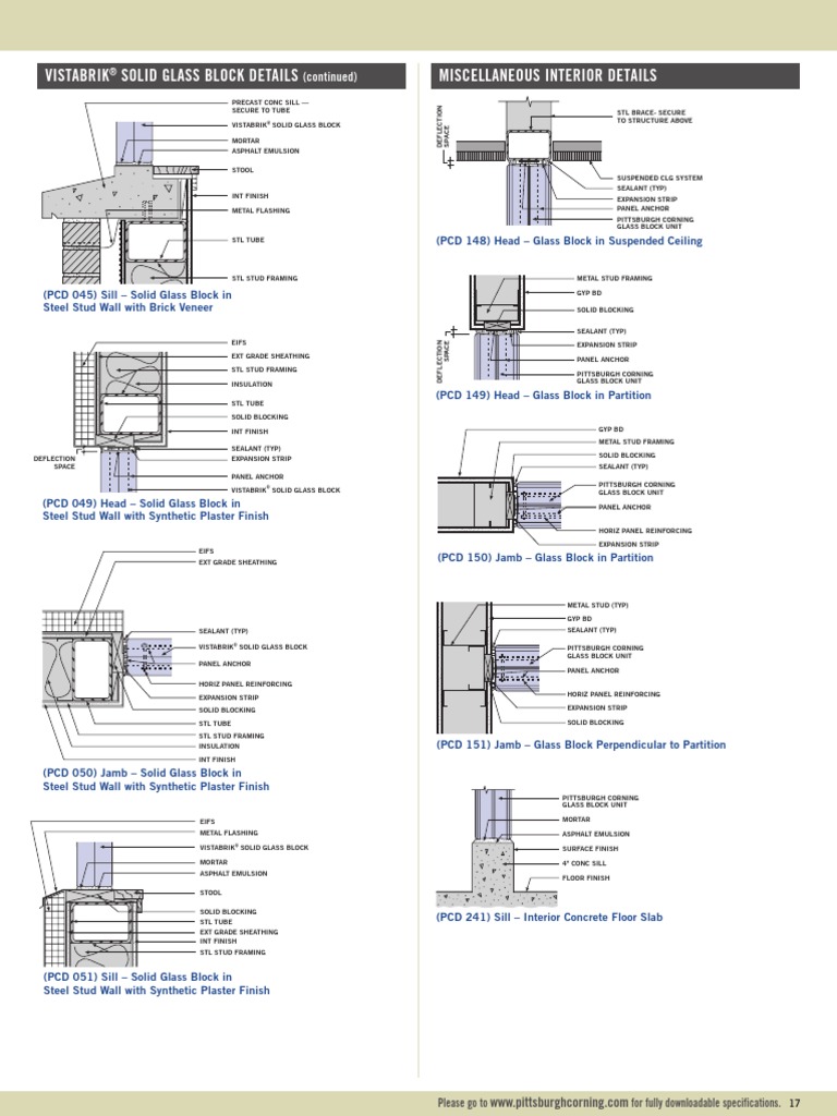 Vistabrik Solid Glass Block Details Miscellaneous Interior Details ...