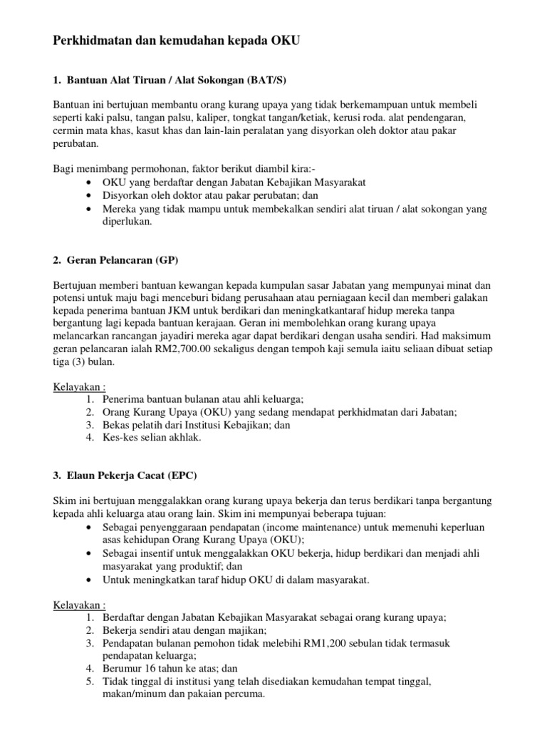 An Dan Kemudahan Kepada Oku Pdf