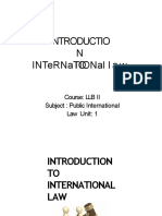 Introductio N To International L A W: Course: LLB Ii Subject: Public International Law Unit: 1