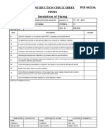 Construction Check Sheet Insulation of Piping PIN-0023A