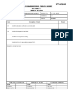 Pre-Commissioning Check Sheet: Mechanical