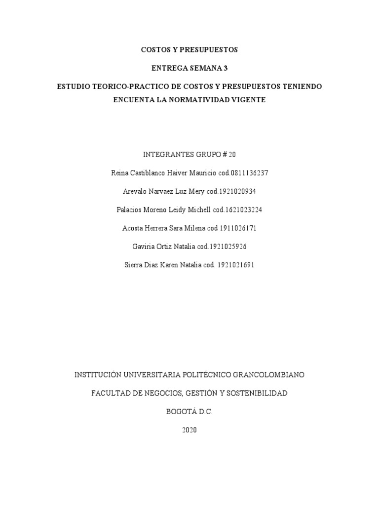 Análisis de Costos y Presupuestos 2023 | PDF | Costo | Presupuesto