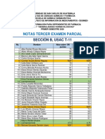 Tercer Parcial, Notas USAC-B