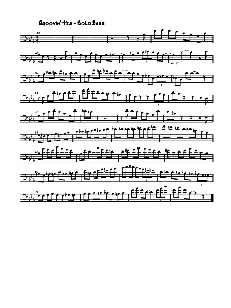 Grovin High - Bass Solo | PDF | Computers
