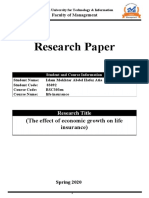 Research Paper: The Effect of Economic Growth On Life Insurance)