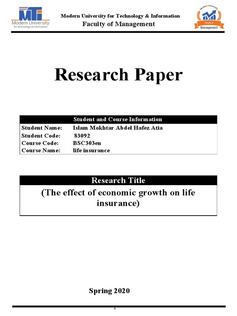 Economic Growth's Impact on Life Insurance | PDF