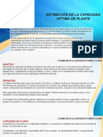 PIN - Presentacion Nº3 - ESTIMACIÓN DE LA CAPACIDAD OPTIMA DE PLANTA