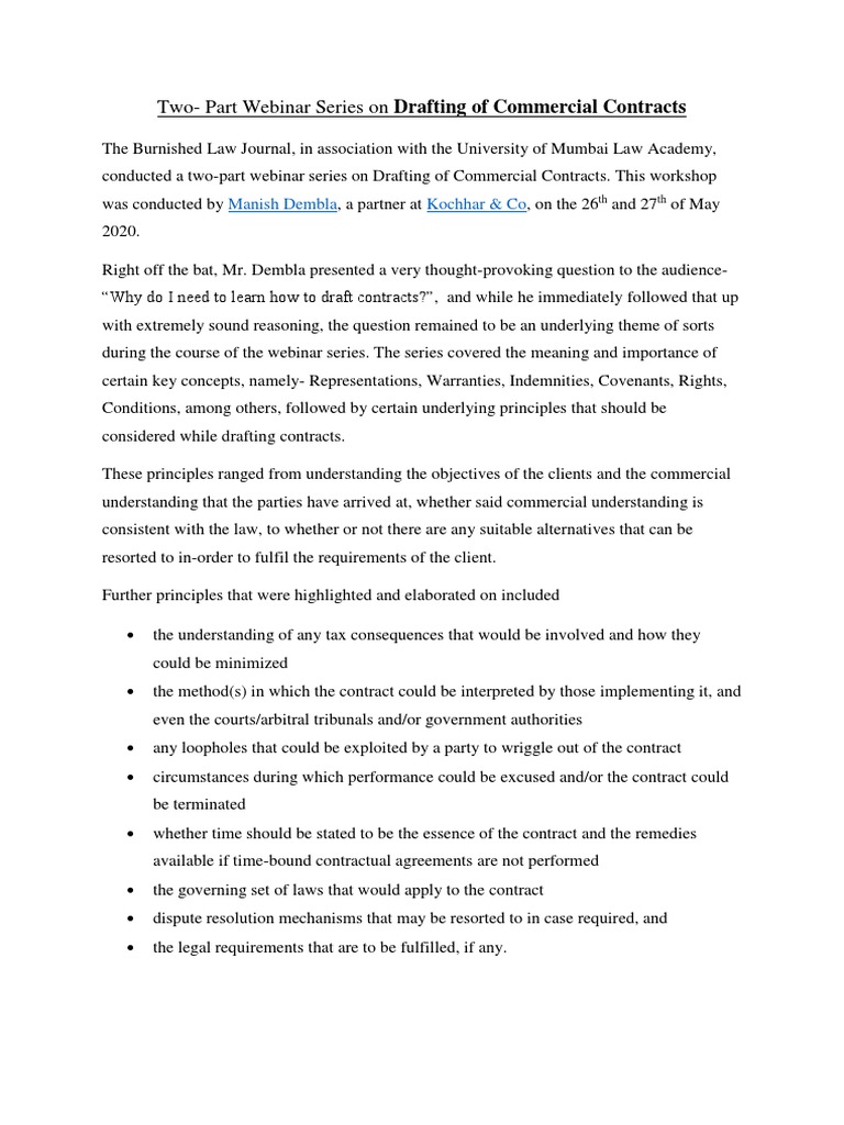 DOCC Webinar Series Report | PDF | Virtue | Civil Law (Legal System)